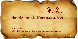 Horácsek Konstantina névjegykártya